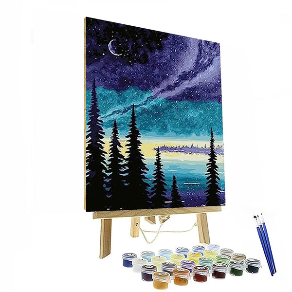 4 Pieces Set Of Nightfall Paint By Numbers Kit