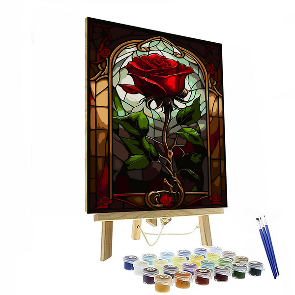 Stained Glass Rose Paint By Numbers Kit