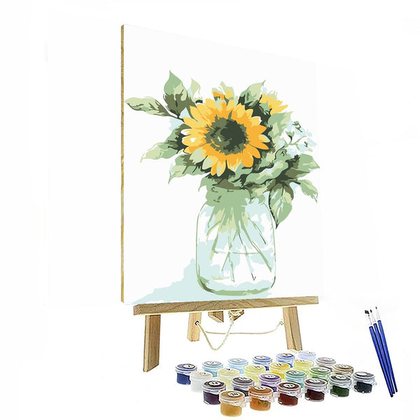 Malen-nach-Zahlen-Leinwandset „Sunflower Serenity“