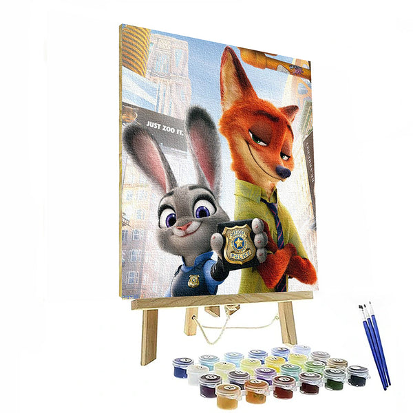 Nick Wilde And Judy Hops Paint By Number Painting Set