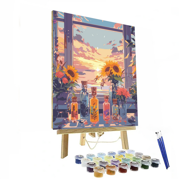 Sunset Serenity Sunflower Paint By Numbers Kit