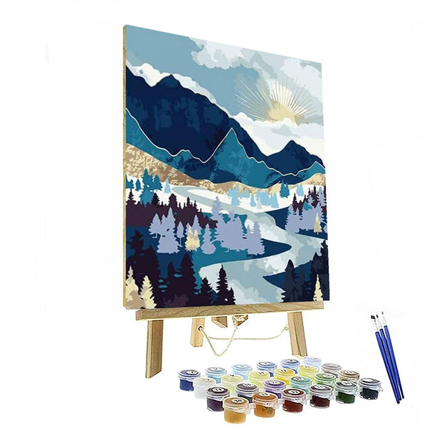 4 Piece Majestic Peaks Paint By Numbers Kit