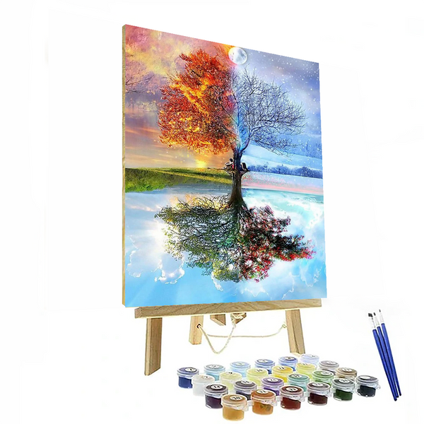 Four Seasons Tree Paint By Numbers Painting Kit