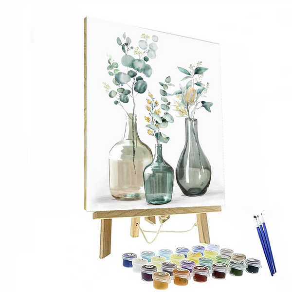 Ethereal Flora in Glass Vases Paint By Numbers Kit