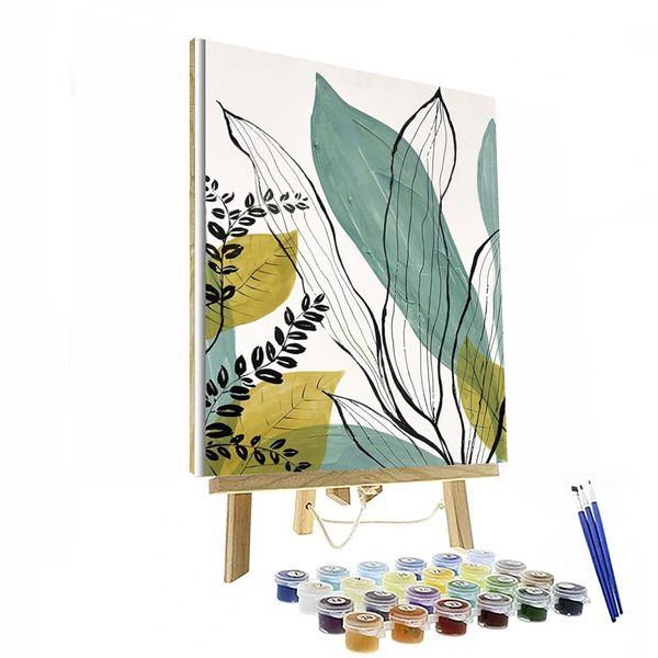 Abstract Botanical Triptych Paint By Numbers Kit