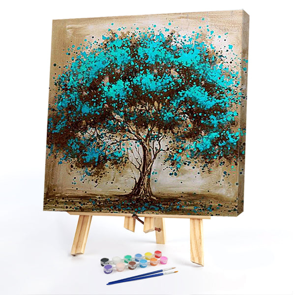 Albero della vita colorato-Dipingi con i numeri-40x40cm 