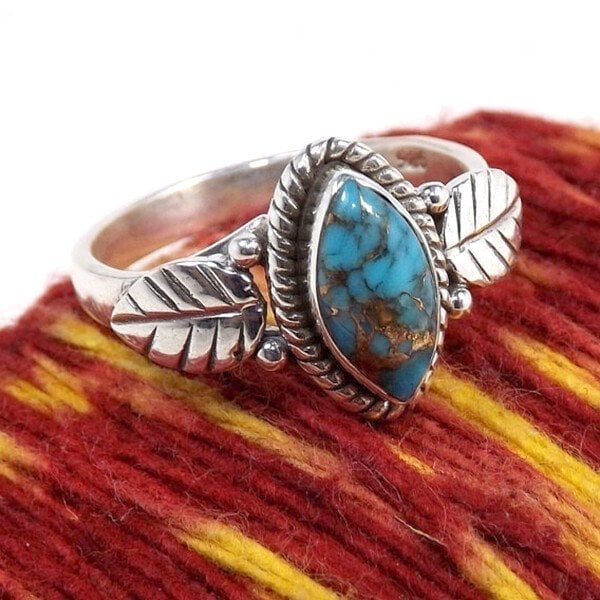 🎁Schnäppchen🎁 49% Vintage Türkis Blatt Ring 