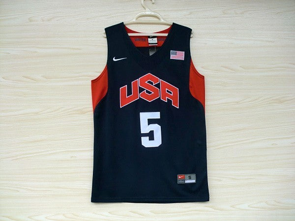 Maglia blu ricamata n. 5 Durant della American Dream Team del 2012 