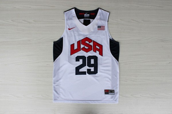 Maglia ricamata n. 29 George White della squadra americana del Dream Team del 2012 