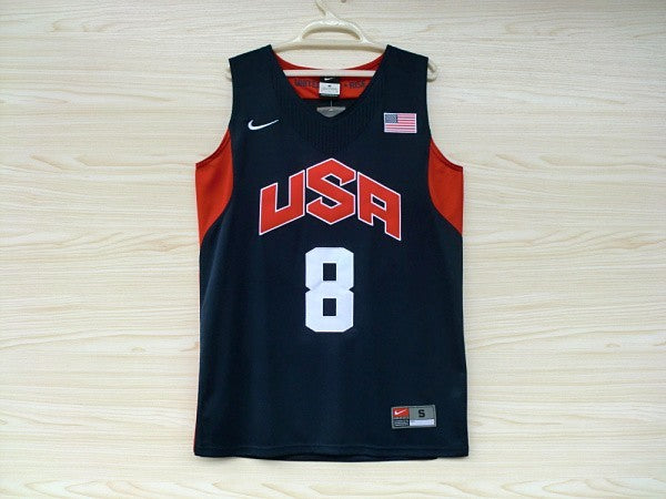 2012 American Dream Team Nr. 8 Deron Williams Blaues besticktes Trikot 