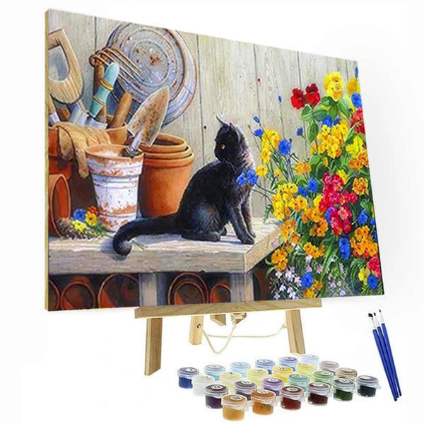 Cat in the Garden Paint By Number Painting Set