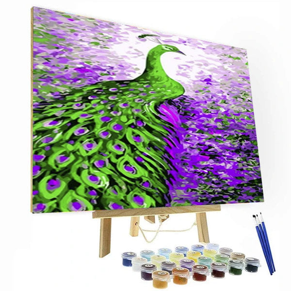 Peacock Green & Purple Paint By Number Painting Set