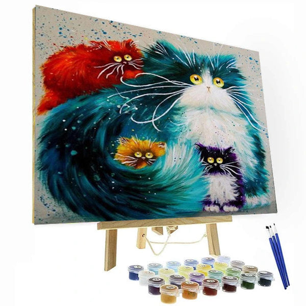 Cats Bewildered Paint By Number Painting Set