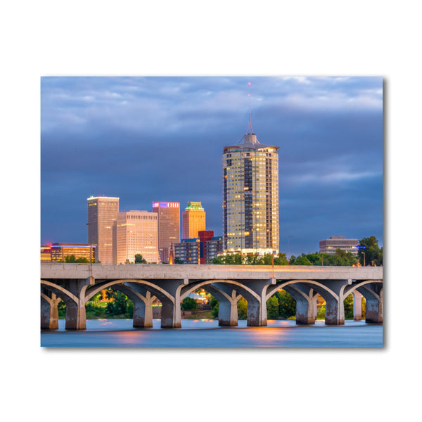 Tulsa Skyline River Dusk Oklahoma Malen nach Zahlen Malset