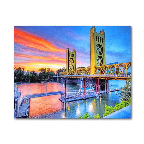 Tower Bridge Sacramento California Paint By Number Painting Set