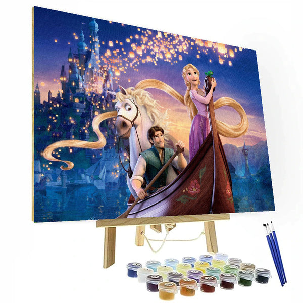 Rapunzel und Flynn Rider Malen nach Zahlen-Set