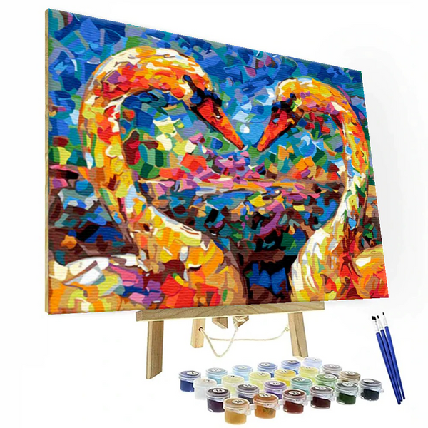 Swans Of Love Paint By Numbers Painting Kit