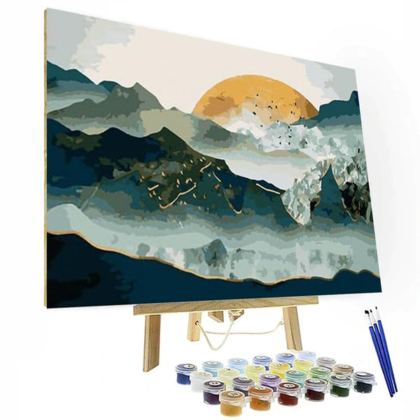 4 Piece Mountain Landscape Paint By Numbers Kit