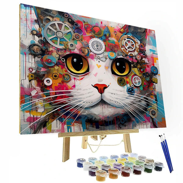 Steampunk Feline Paint By Numbers Kit