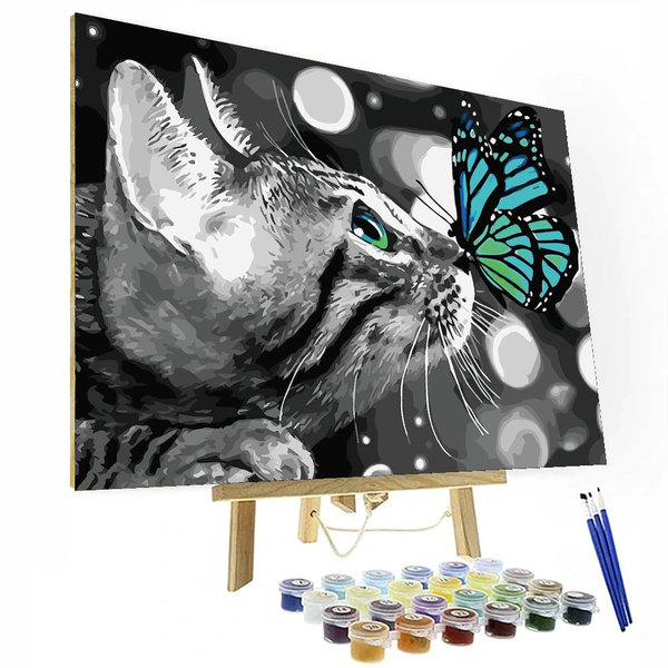 Butterfly On Kitty Paint By Number Kit