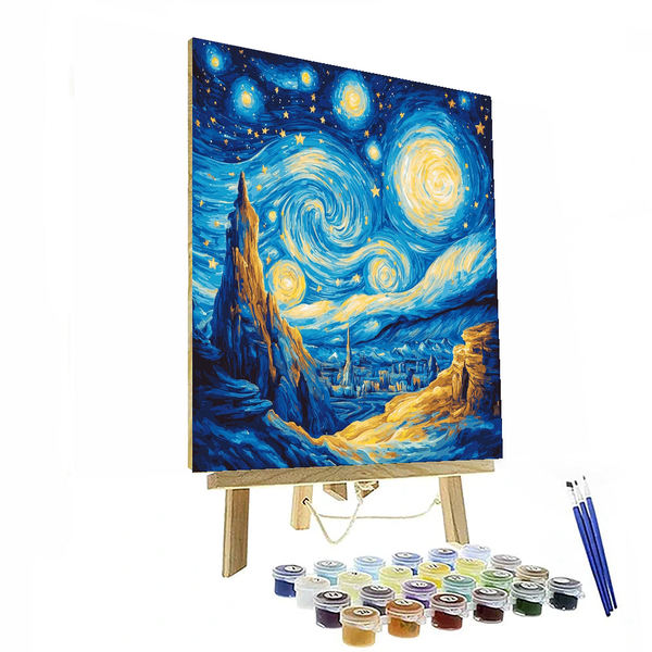 Vincent Van Gogh Inspired Van Gogh's Cosmic Cyclone - DIY Painting By Numbers Kit