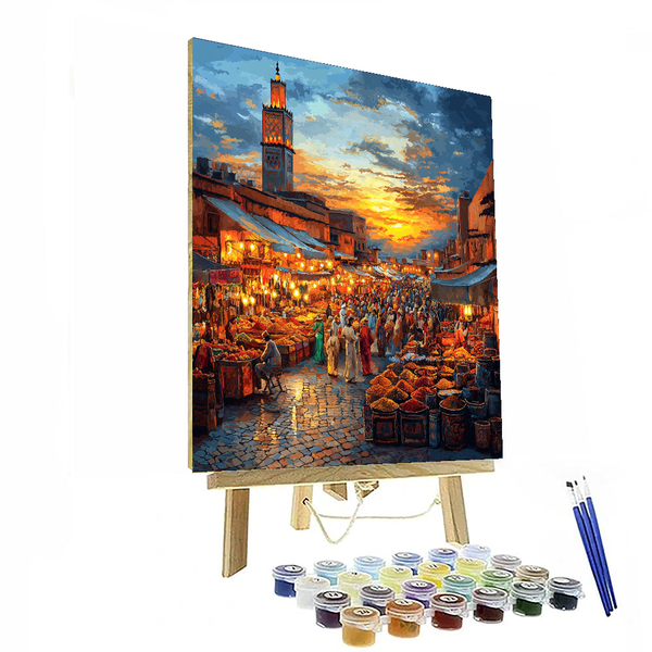 Djemaa el-Fna - Marrakech, Morocco - DIY Painting By Numbers Kit