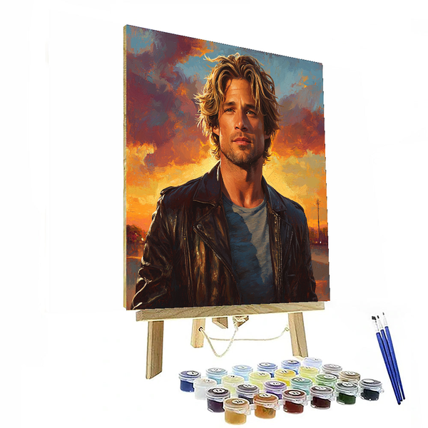 Brad Pitt: The Maverick of the Silver Screen - DIY Painting By Numbers Kit