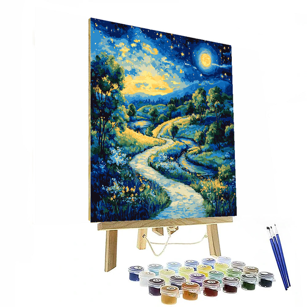 Vincent van Gogh Inspired Moonlit Pathways - DIY Painting By Numbers Kit