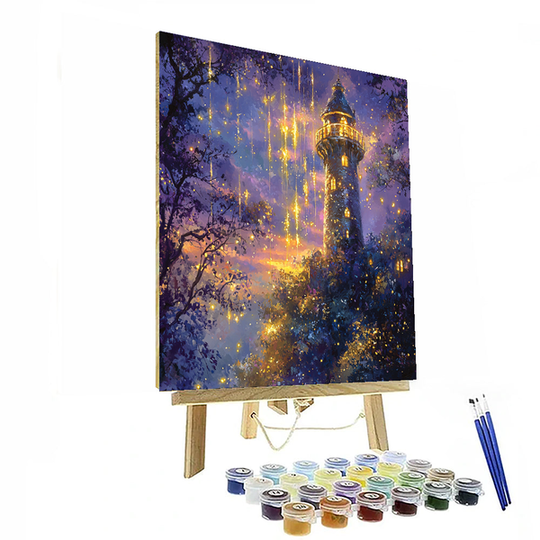 Rapunzel's Tower Story Lights - Disney Inspired DIY Painting By Numbers Kit