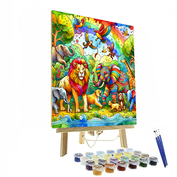 Friendly Zoo Adventure - DIY Painting By Numbers Kit