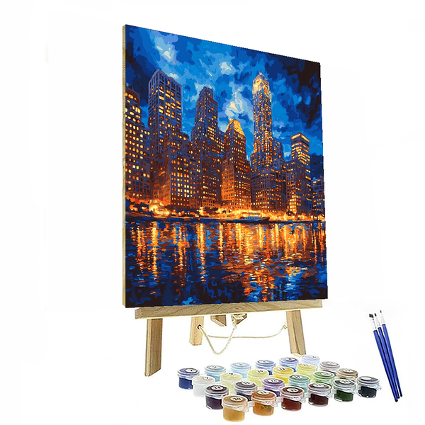 Edward Hopper Inspired Nightfall Over the City - DIY Painting By Numbers Kit