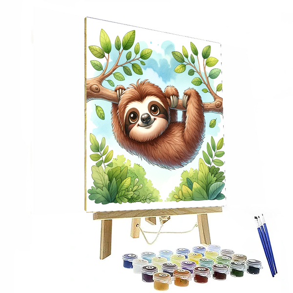 Adorable Sloth - DIY Painting By Numbers Kit