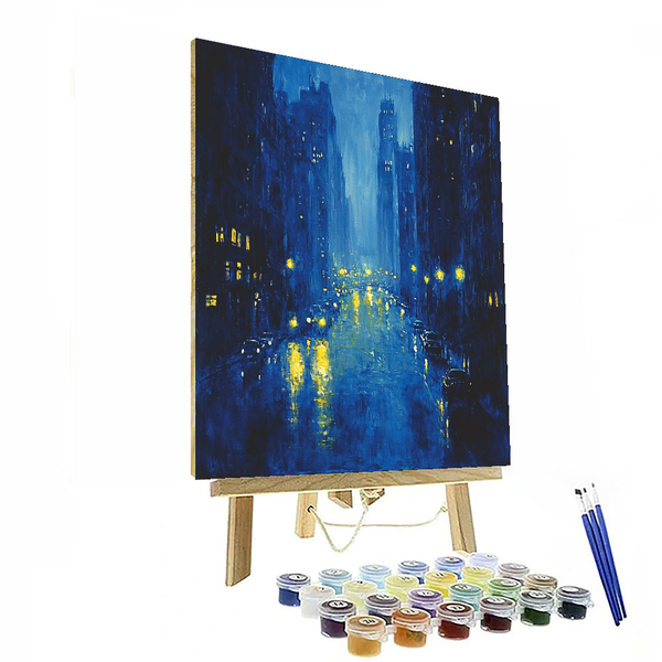 Edward Hopper Inspired Nostalgic City Lights - DIY Painting By Numbers Kit