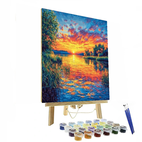 Von Monet inspirierte Sonnenuntergangssymphonie – Malen nach Zahlen zum Selbermachen