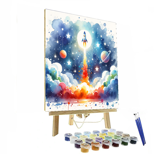 Rocketing to the Stars - DIY Painting By Numbers Kit