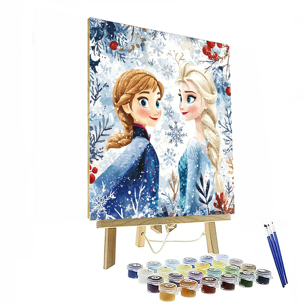 Elsa and Anna's Winter Celebration - Disney Inspired DIY Painting By Numbers Kit