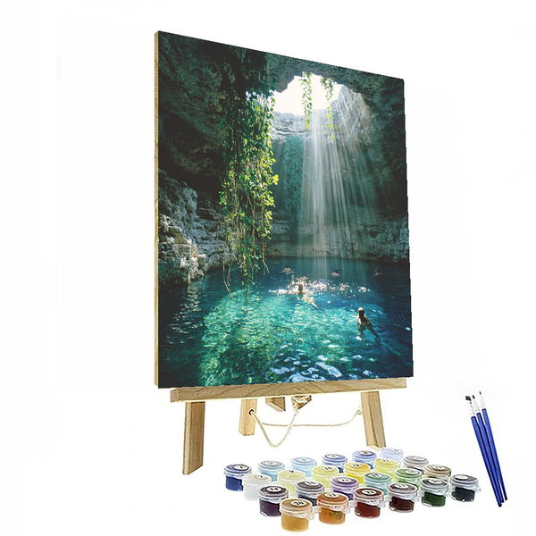 Cenote Ik Kil - Yucatán, Mexico - DIY Painting By Numbers Kit