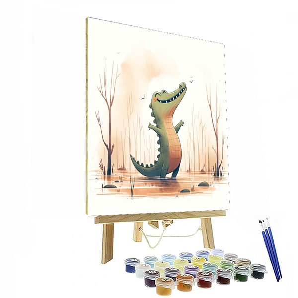 Cheerful Crocodile - DIY Painting By Numbers Kit