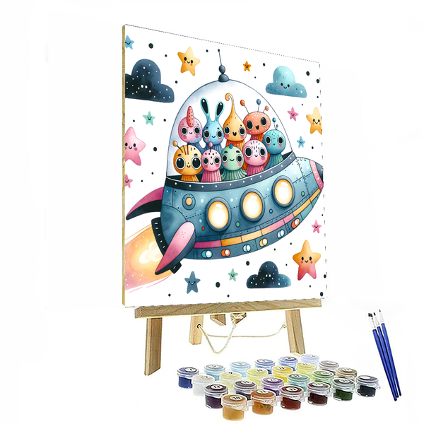 Friendly Space Creatures Adventure - DIY Painting By Numbers Kit