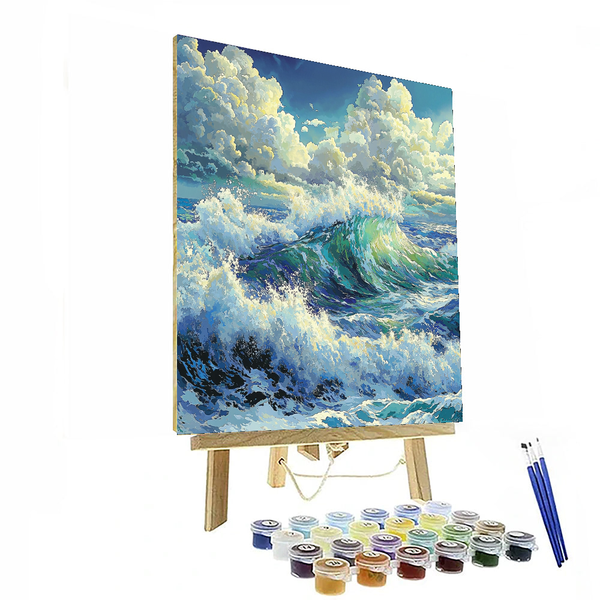 Katsushika Hokusai Inspired Waves of Color - DIY Painting By Numbers Kit