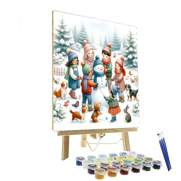 Joyful Snowy Day - DIY Painting By Numbers Kit