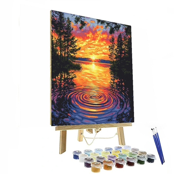 Monet inspirierter verträumter Sonnenuntergang - DIY Malen nach Zahlen Set