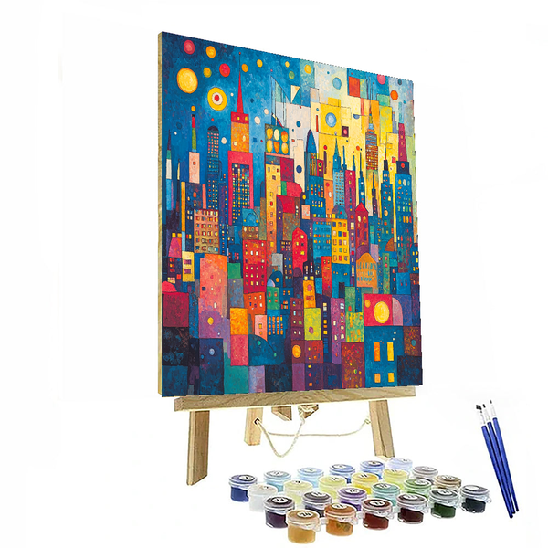 Wassily Kandinsky Inspired Urban Mosaic - DIY Painting By Numbers Kit