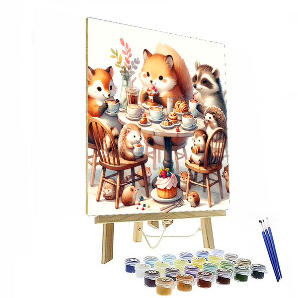 Cute Critter Cafe - DIY Painting By Numbers Kit