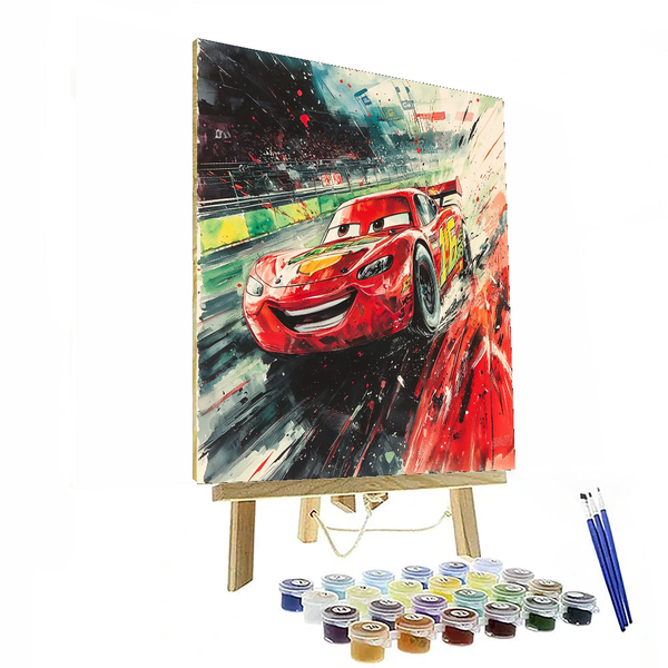 Lightning's Speedy Race - Disney Inspired DIY Painting By Numbers Kit