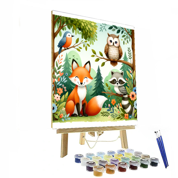 Friendly Forest Friends - Woodland Creatures - DIY Painting By Numbers Kit