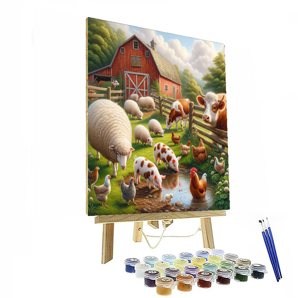 Adorable Farm Animals - DIY Painting By Numbers Kit