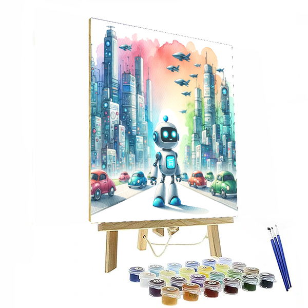 Futuristic Robot Explorer - DIY Painting By Numbers Kit