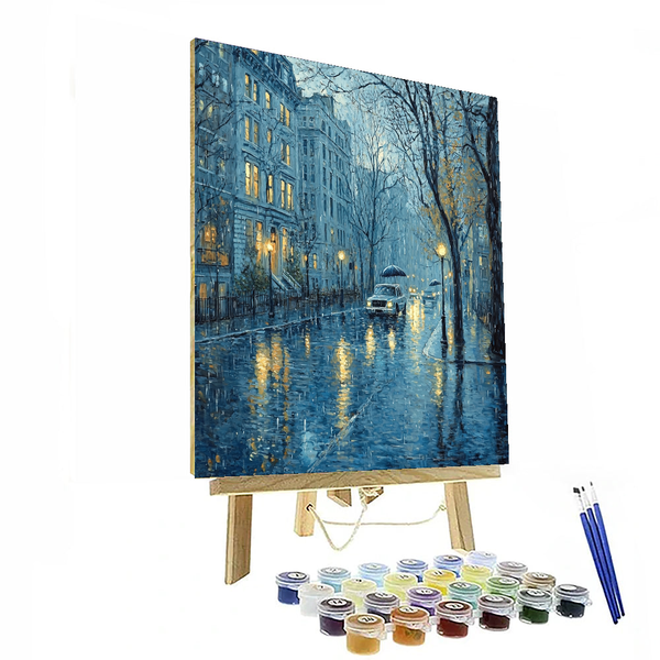 Edward Hopper Inspired Rainy Day in the City - DIY Painting By Numbers Kit