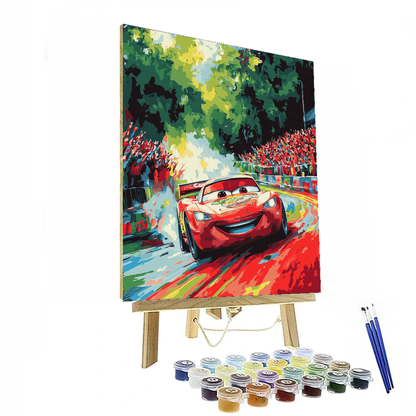 Lightning McQueen's Speedy Showdown - Disney Inspired DIY Painting By Numbers Kit